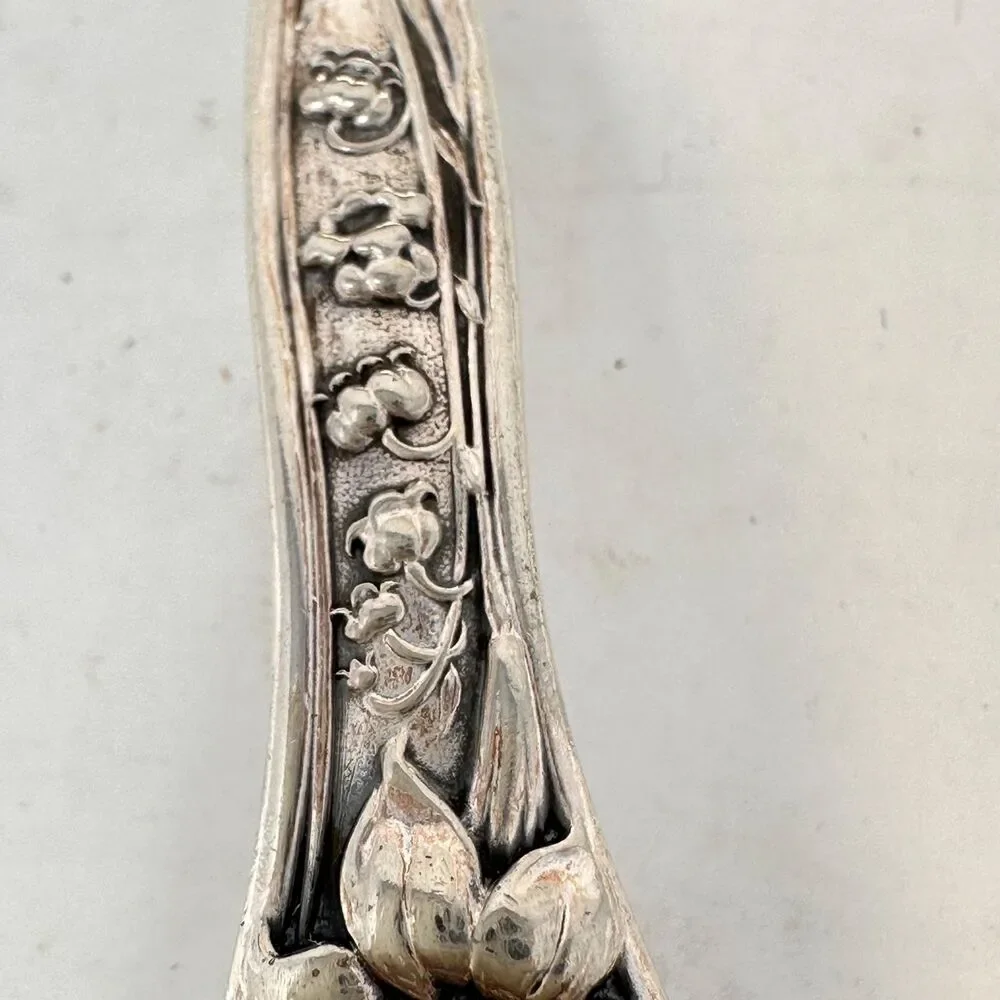 Antique 1909 Rogers & Bro Florette Silverplate Gravy Sauce Ladle Serving Spoon